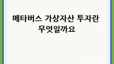 메타버스 시대, 가상자산 투자의 미래